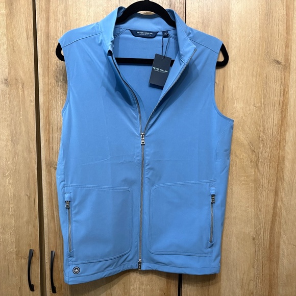 NWT Peter Millar Men's Brook Blue Contour Vest Wind & Water Resist Small - Picture 5 of 15